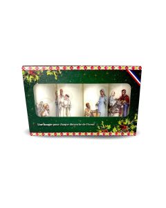 Kit de 4 cierges imprimés pour l’avent, voyage avec Marie et Joseph, de l’Annonciation à Bethléem, dessin exclusif de petit page